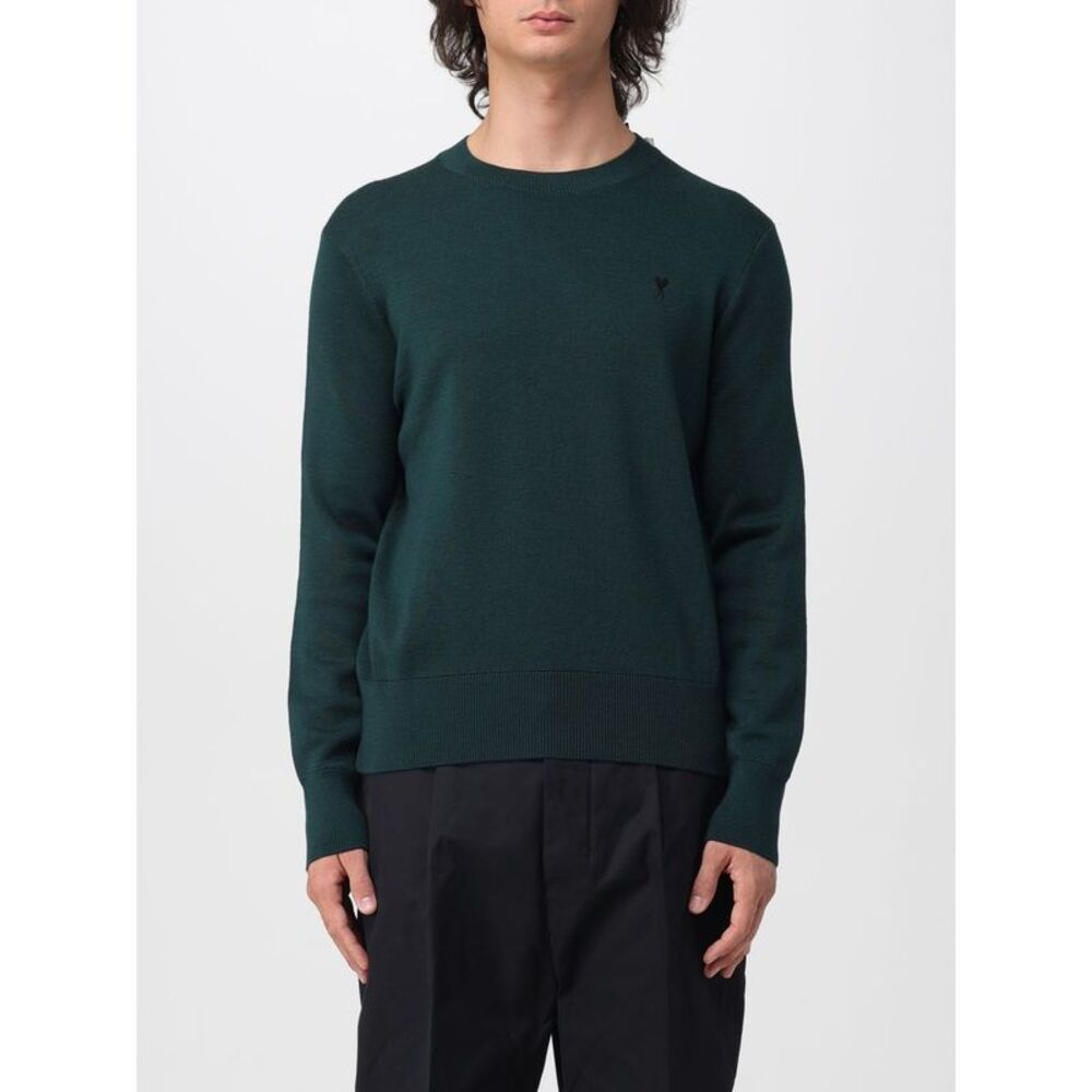 Ami Paris Men Crewneck Wool Jumper Ami Paris With Ami De Coeur Logo Embroidery